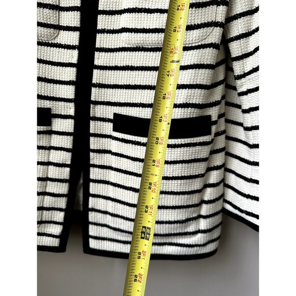 $798 NWT Veronica Beard Foster Dickey Jacket Blazer Tweed Black & White Sz 8 - Picture 4 of 11